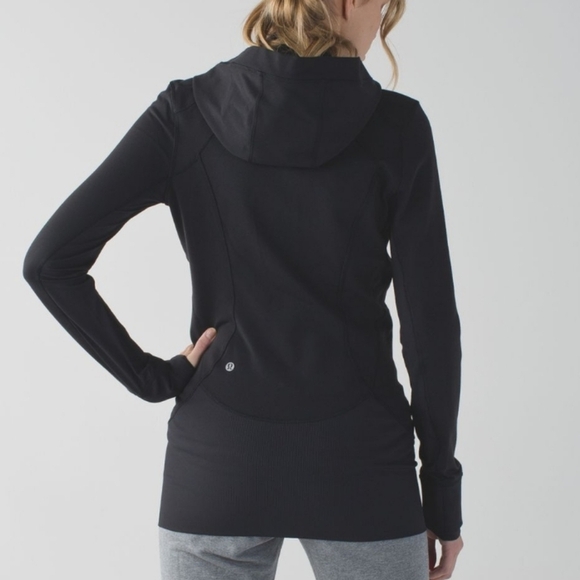 Lululemon Daily Practice Jacket Full Zip Black Hooded Sweatshirt Hoodie Size 6 - Picture 14 of 15